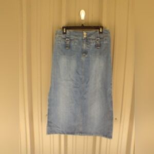 Women's Denim Blue Jean Maxi Skirt Size 10 Y2K